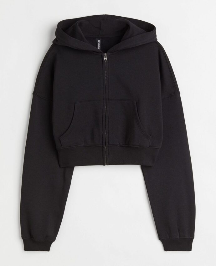 Cropped zip-through hoodie - Image 2