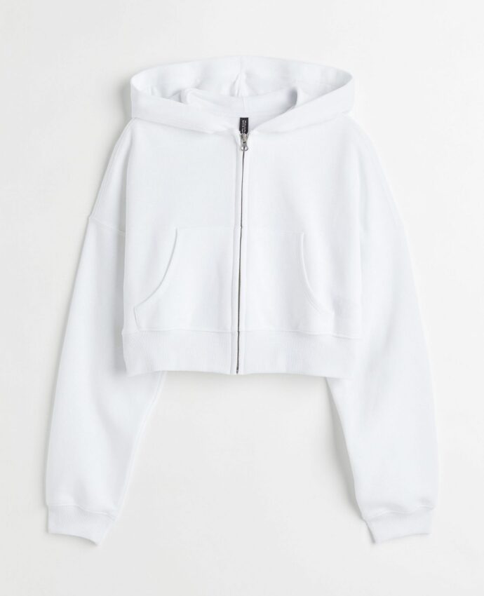 Cropped zip-through hoodie - Image 3