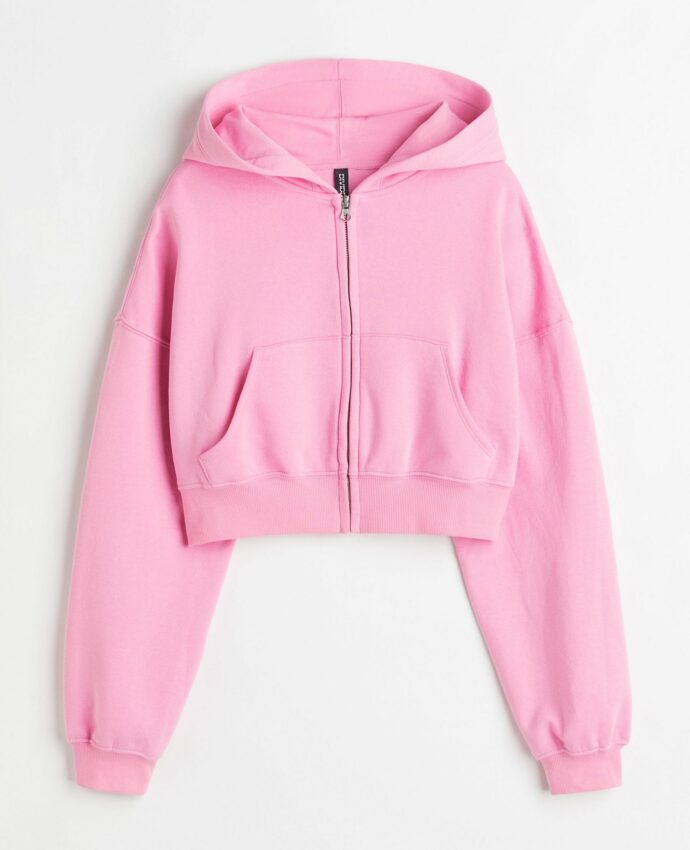Cropped zip-through hoodie - Image 4